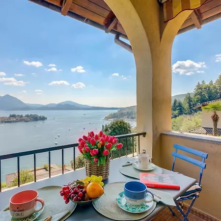 Pandora Lake Maggiore View And Private Beach - Happy Rentals Appartement Stresa